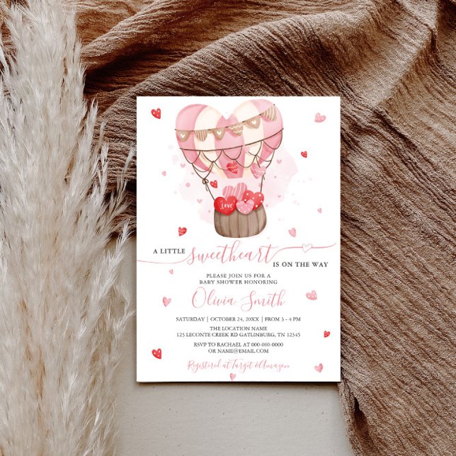 Sweetheart Pink Valentine Baby Shower Invitation (Creator Uploaded)
