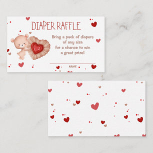 Sweetheart Red Baby Shower Diaper Raffle Card