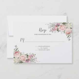 Sweetheart Roses Pink Frame Floral | RSVP Card