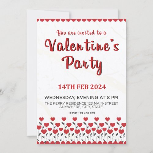 Sweetheart Seed Tiny Red Hearts in Honeyed Splash Invitation