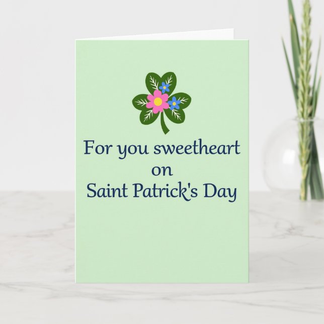 Sweetheart Shamrock Saint Patricks Card (Front)