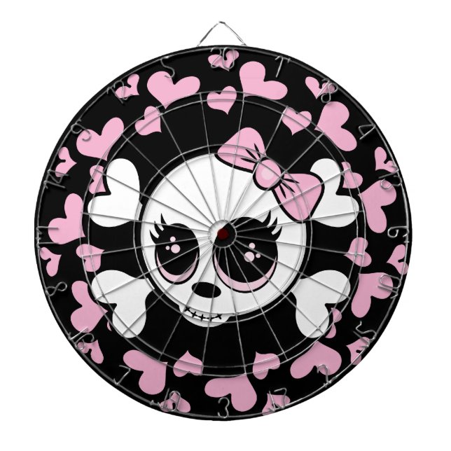 Sweetheart Skull Dartboard With Darts (Front)