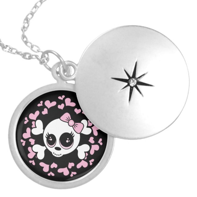 Sweetheart Skull Locket Necklace (Front)