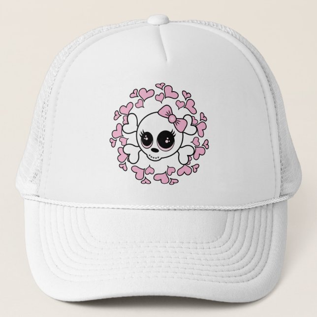 Sweetheart Skull Trucker Hat (Front)