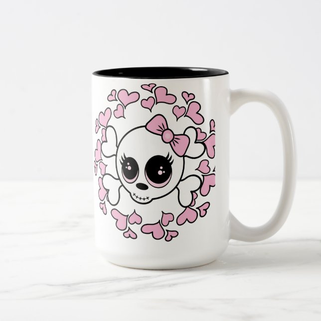 Sweetheart Skull Two-Tone Coffee Mug (Right)