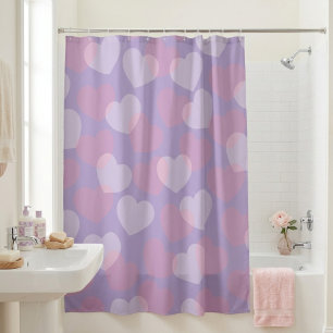Sweetheart Sprinkle Heart Pattern Shower Curtain