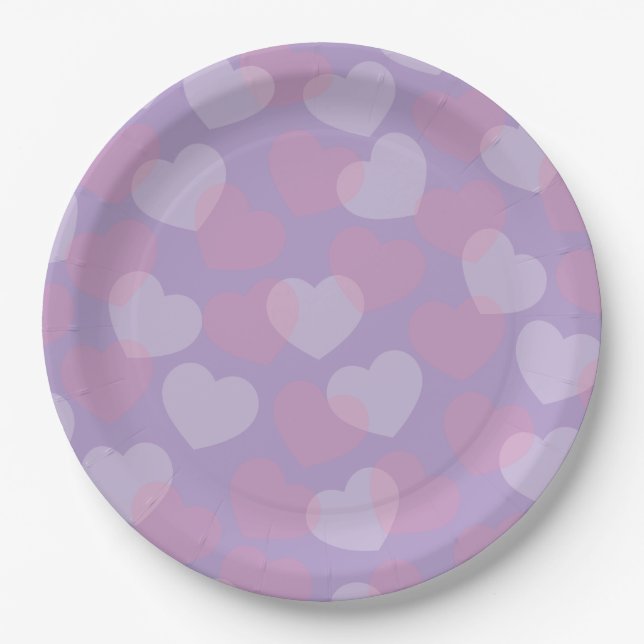 Sweetheart Sprinkle | Lavender Heart Party Plates (Front)