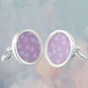 Sweetheart Sprinkle   Lavender Heart Pattern  Cufflinks