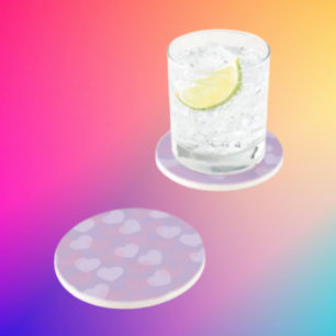 Sweetheart Sprinkle Lavender Heart Sandstone Coaster