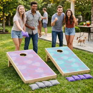 Sweetheart Sprinkle   Two-Tone Heart Cornhole Set
