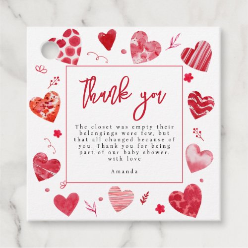 Sweetheart  Thank you Favor Tags