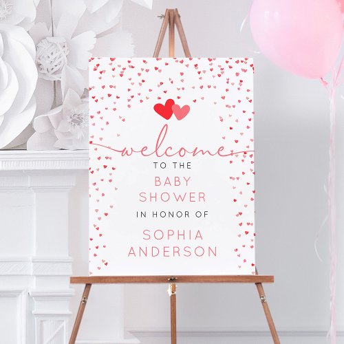 Sweetheart Valentine Baby Shower Welcome Sign