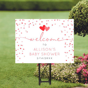 Sweetheart Valentine Baby Shower Welcome Yard Sign