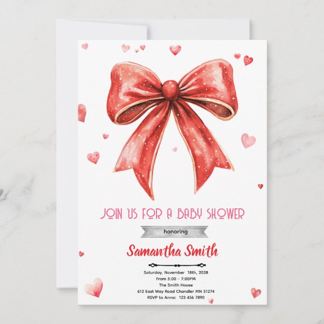Sweetheart valentine birthday invitation (Front)