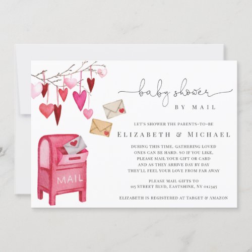 Sweetheart Valentine Cupid Baby Shower By Mail Invitation - Sweetheart Valentine Cupid Baby Shower By Mail Invitation 