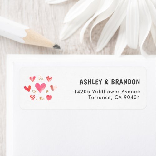 Sweetheart Valentine HeartsReturn Address Label