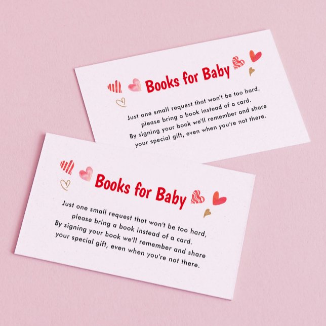 Sweetheart Valentines Baby Shower Books for Baby Enclosure Card (Creator Uploaded)
