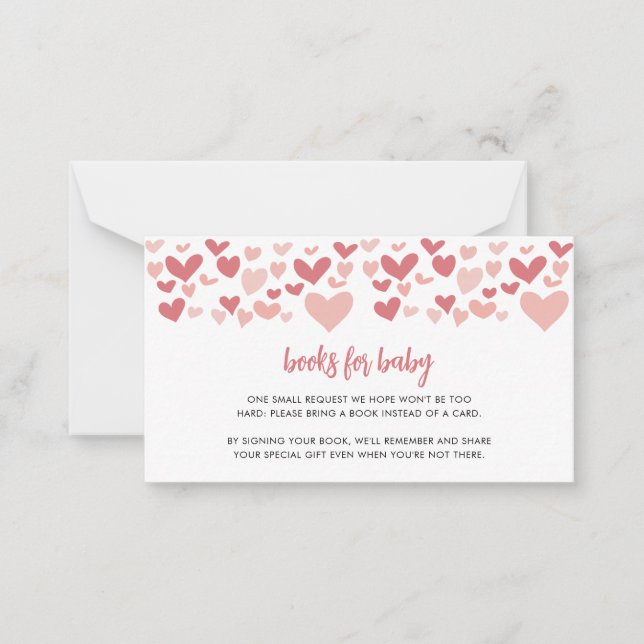 Sweetheart Valentines Baby Shower Books for Baby  Note Card (Front)