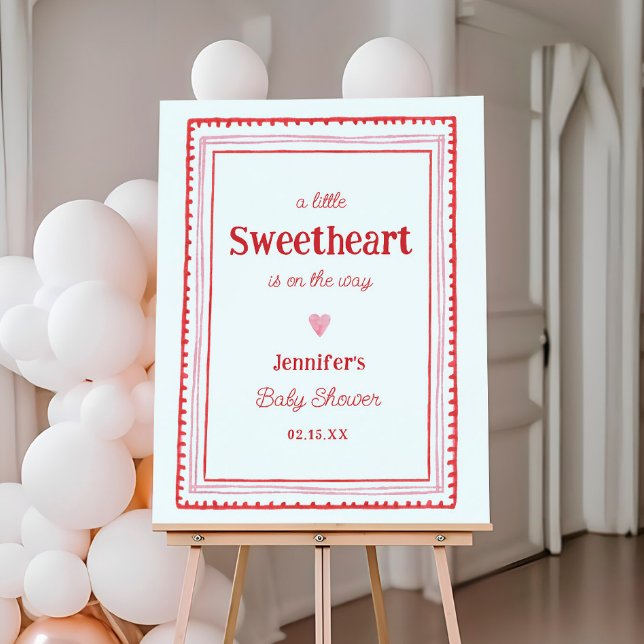 Sweetheart Valentine's Baby Shower Welcome Sign (Creator Uploaded)