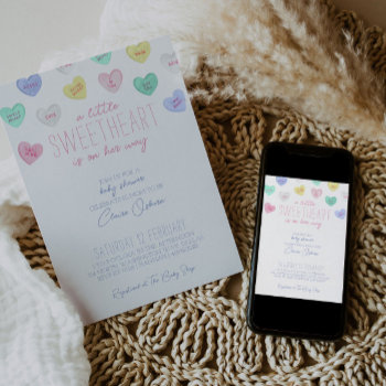 Sweetheart Valentine's Day Baby Shower Invitation by PomPaperEvents at Zazzle