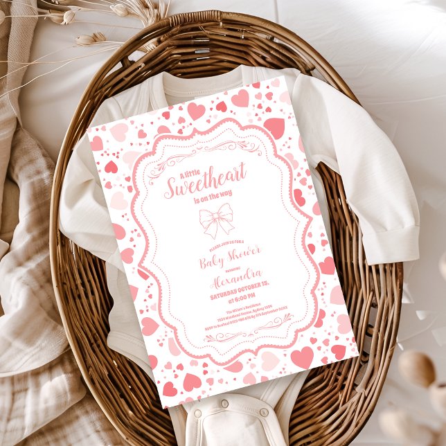 Sweetheart Valentine's Day Baby Shower Invitation (Creator Uploaded)