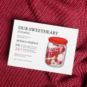 Sweetheart Valentine's day Baby Shower Minimalist Invitation