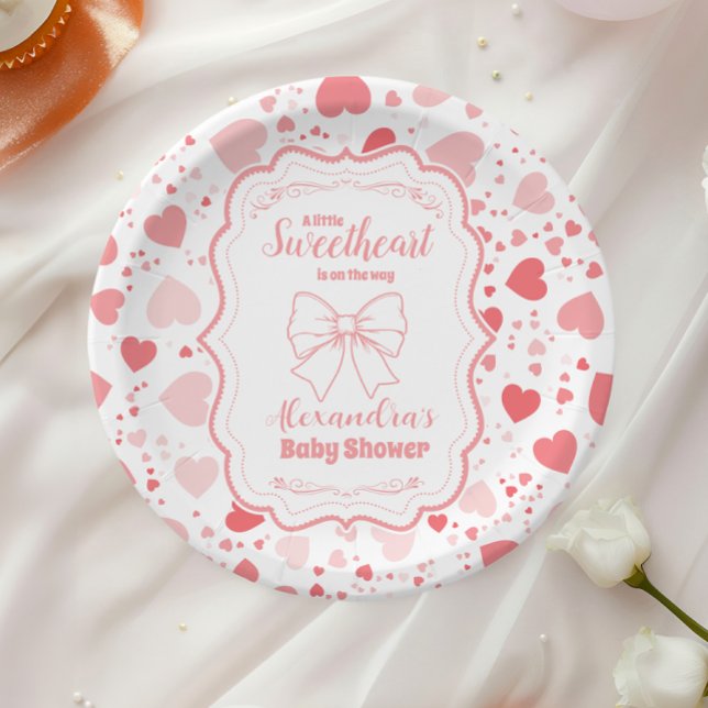 Sweetheart Valentine's Day Baby Shower Paper Plates (Creator Uploaded)
