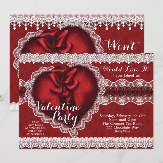 Sweetheart Valentine's Day Party Invitation (Front/Back)