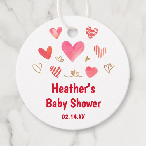 Sweetheart Valentiness Day Baby Shower Favors Favor Tags