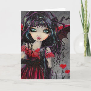 Sweetheart Vampire Fairy Valentine Art Holiday Card
