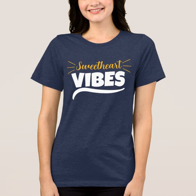 Sweetheart Vibes Graphic Women’s Tri-Blend Shirt (Front)