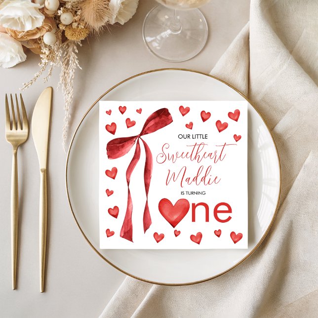 Sweetheart Watercolor Hearts Napkins (Creator Uploaded)