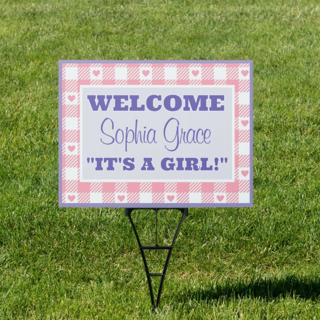 Sweetheart welcome for Baby Girl Sign (Insitu)