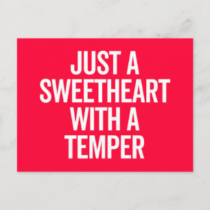 Sweetheart With A Temper Funny Quote Postcard