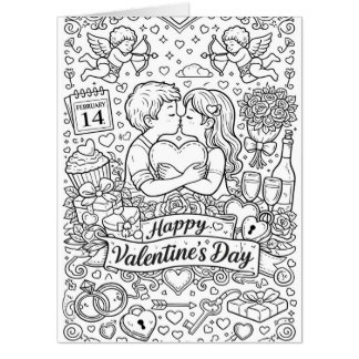 Sweethearts color your own design valentine's day card