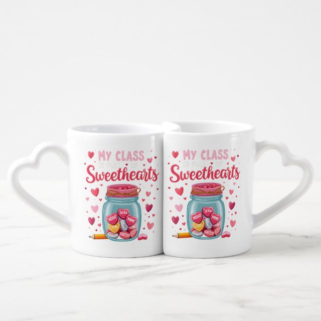 Sweethearts Jar School Teacher Coffee Mug Set (Front Nesting)