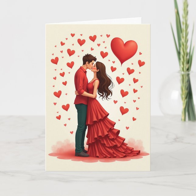 Sweethearts Kiss Hearts Card (Front)