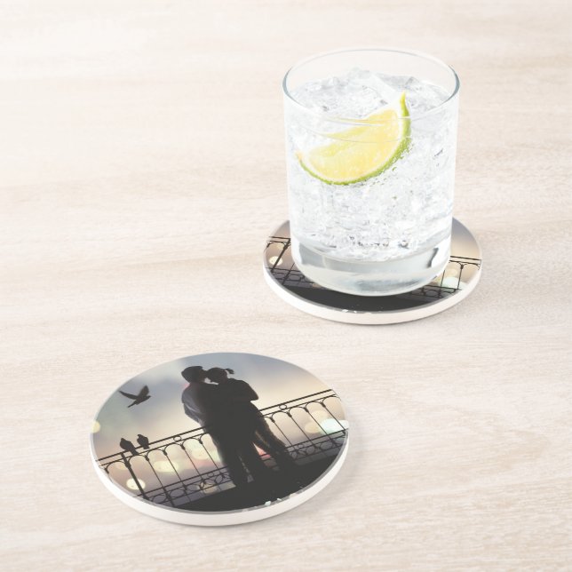 Sweethearts Sandstone Coaster (Side)