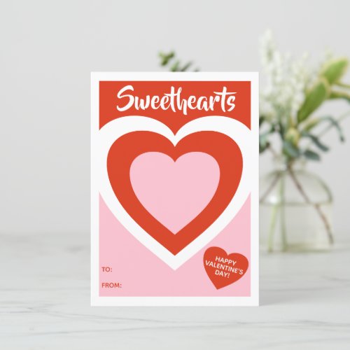 Sweethearts Valentines Heart Design Area for Treat Holiday Card