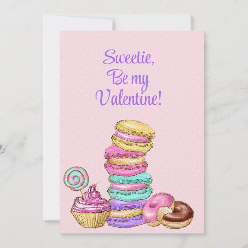 Sweetie Be My Valentine  Yummy Bakery Goods Holiday Card