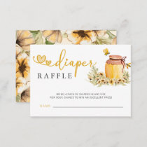 Sweetie Honeybee Baby Shower Diaper Raffle Enclosure Card