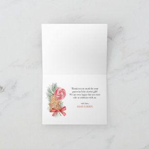 Sweetie Is On Way Christmas Baby Shower Thank You Card