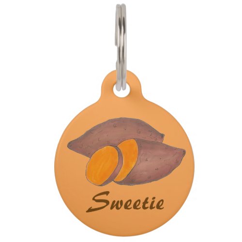 Sweetie Orange Sweet Potato Potatoes Soul Food Pet ID Tag