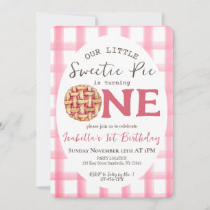 Sweetie Pie 1st Birthday Invitation
