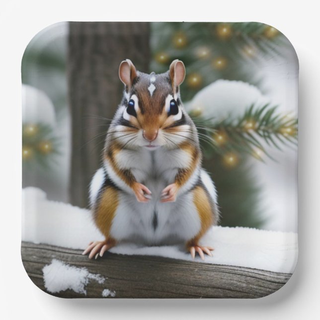 Sweetie Pie Chipmunk Paper Plates (Front)