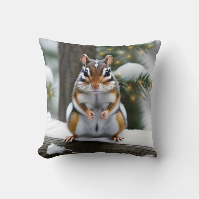 Sweetie Pie Chipmunk Throw Pillow (Front)