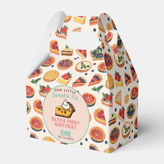 Sweetie Pie - Pi Day 1st Birthday Party Favor Boxes (Front Side)