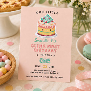 Sweetie Pie - Pi Day 1st Birthday Party  Invitation