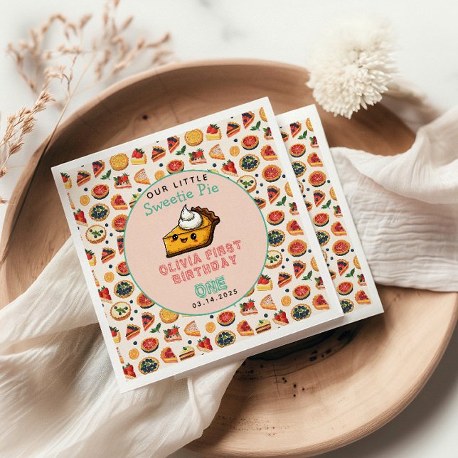 Sweetie Pie - Pi Day 1st Birthday Party Napkins (Creator Uploaded)