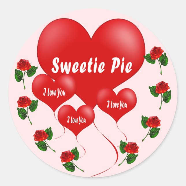Sweetie pie romantic sticker (Front)